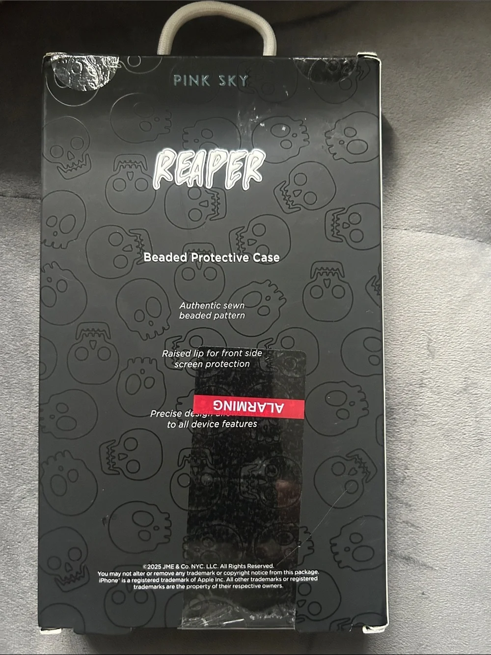 Reaper Skull Beaded Protective Case for iPhone 15 Pro Max — Black & White